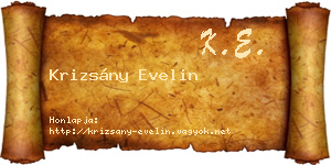 Krizsány Evelin névjegykártya